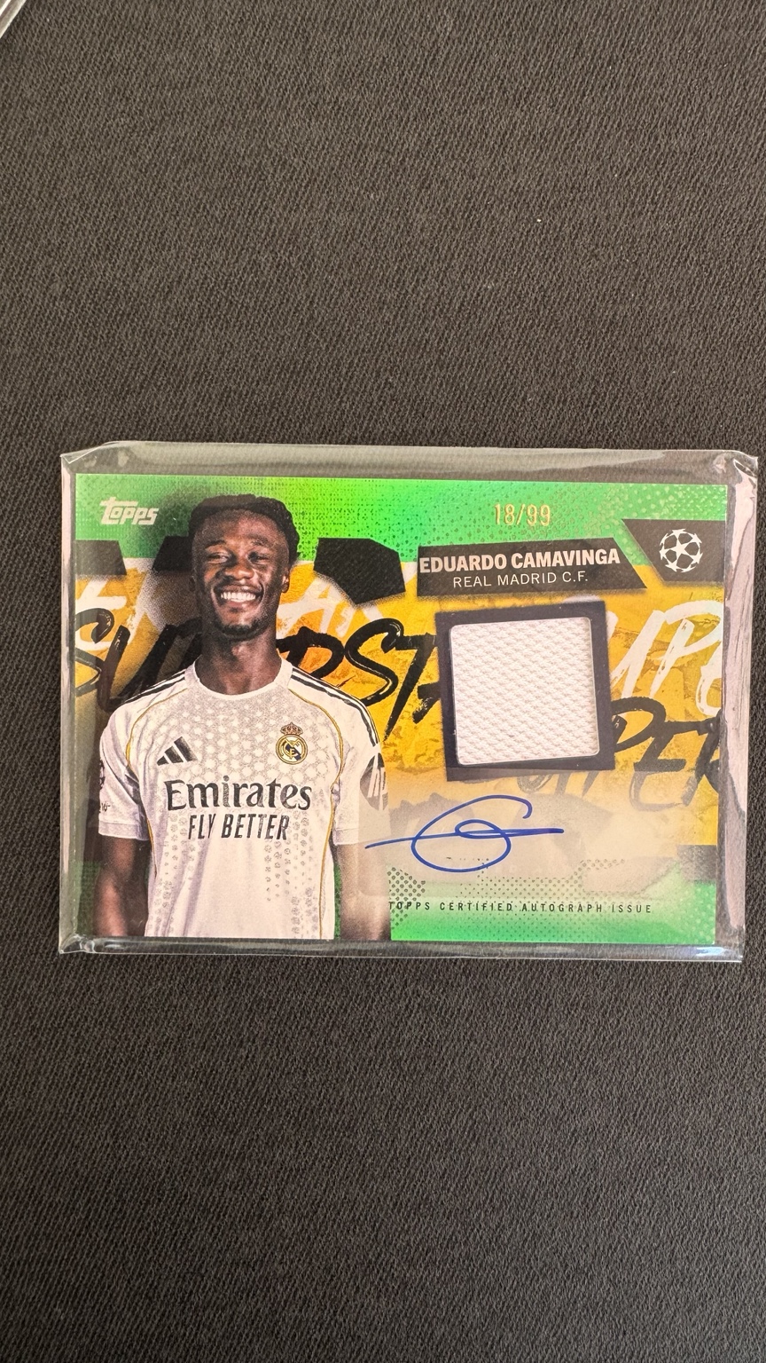 Eduardo Camavinga Autogramm und Relic 18/99